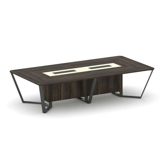 Steel Meet Стол переговорный прямоугольный KMK-PR.B.SP-12 Дуб Мали/Ваниль Глянец/Металл Антрацит 320