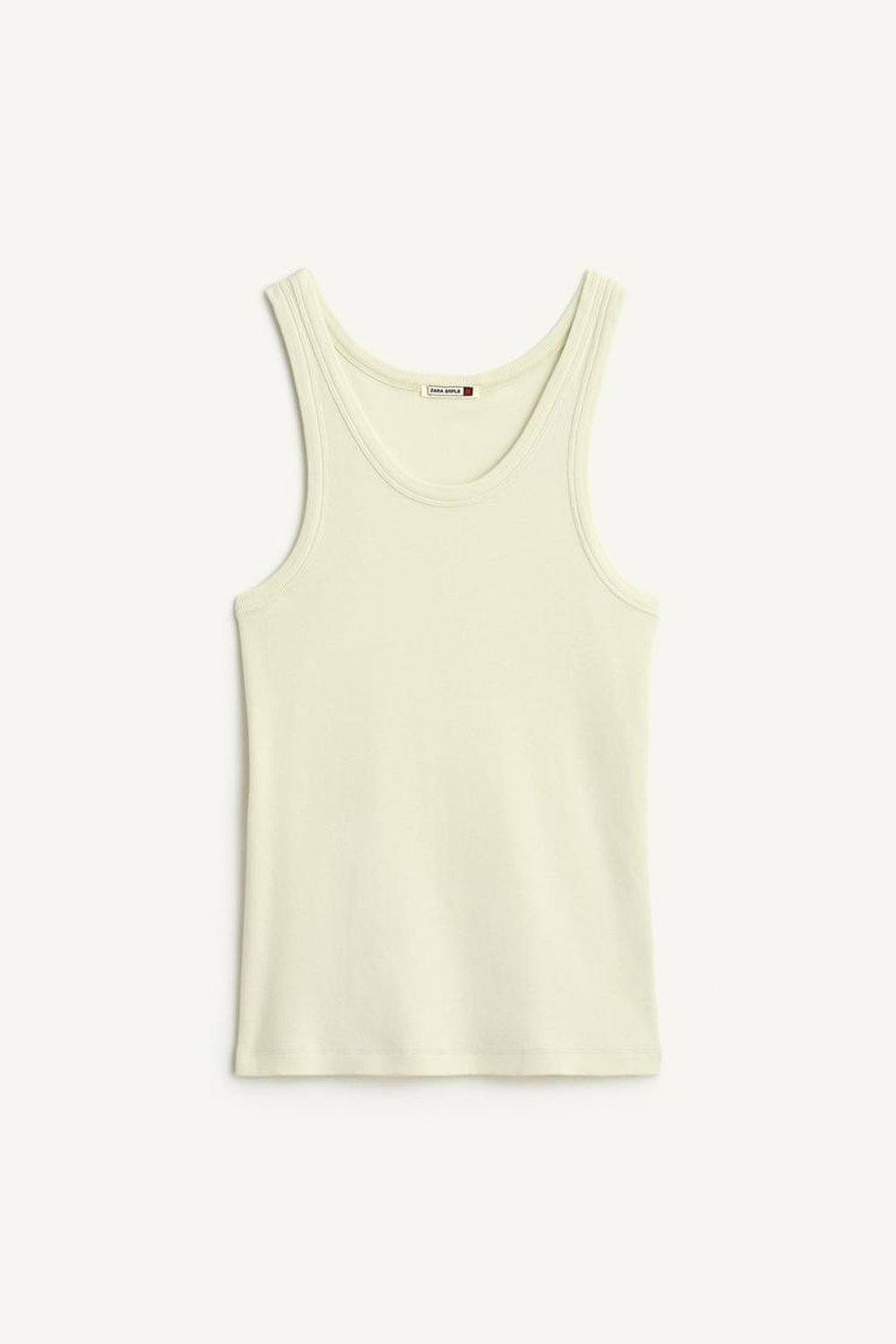 ZARA ТОП В РУБЧИК ИЗ ХЛОПКА, МЯТНЫЙ