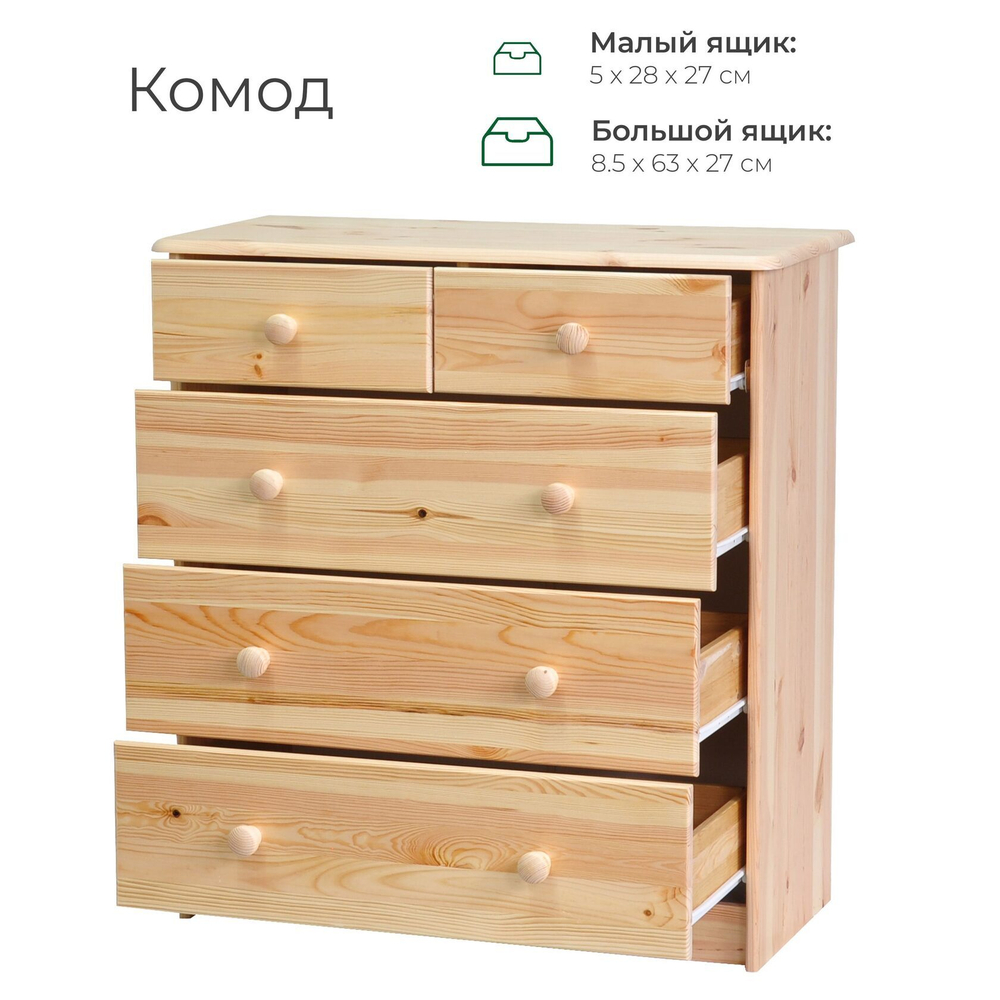 Комод Хаба для одежды 5 ящиков без отделки
