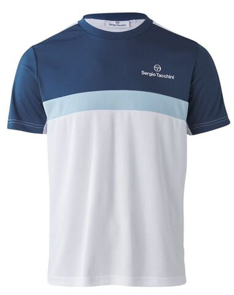 Мужская теннисная футболка Sergio Tacchini Alata - белый/синий электрик