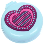 Расческа массажная детская складная «КАРАМЕЛЬ», сердце, цвет голубой, d-6см (пакет с подвесом)