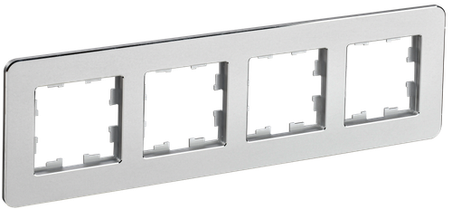 BRITE Рамка 4-местная РУ-4-1-Бр металл алюминий RE IEK