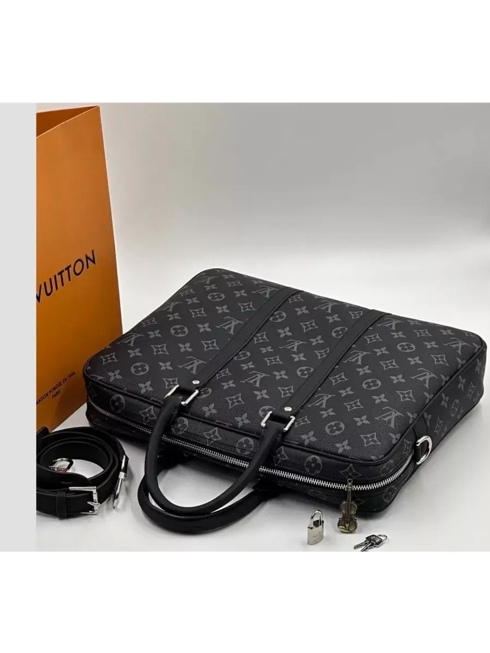 Сумка мужская экокожаная для документов и ноутбука с ручками