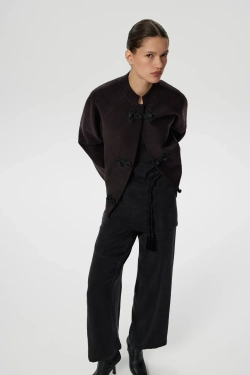 Жакет из шерсти шоколадный