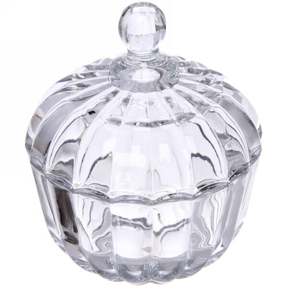 Сахарница стеклянная 200мл «Ажур» 12*14см полоски