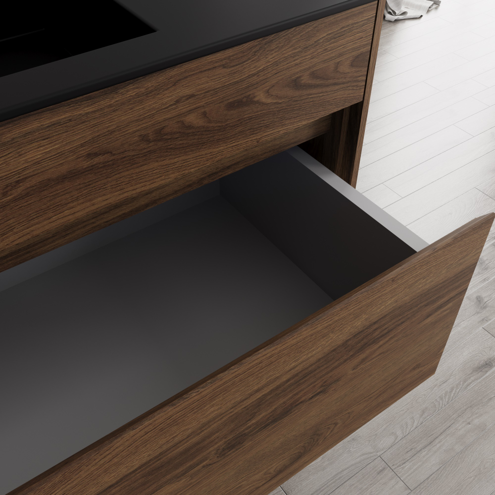 База под раковину Chiara 1000 подвесная, 1 выкатной ящик soft-close, C.Oak