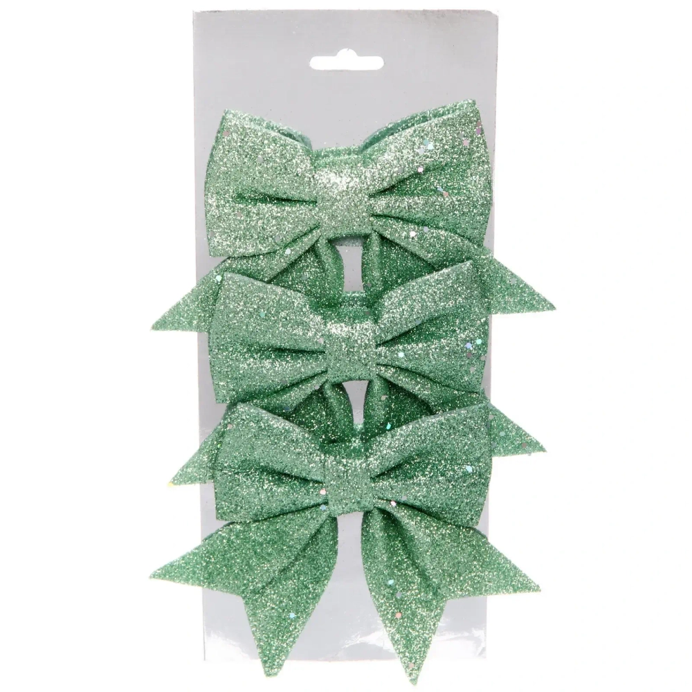 Бант на елку «Шик» 12*14 см (набор 3 шт), Мятный