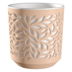 Кашпо для цветов пластиковое 2,5л d-16.2 см «Leaves» Пудра/Белый