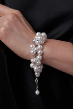 Браслет Currant белый жемчуг, оттенок серебро