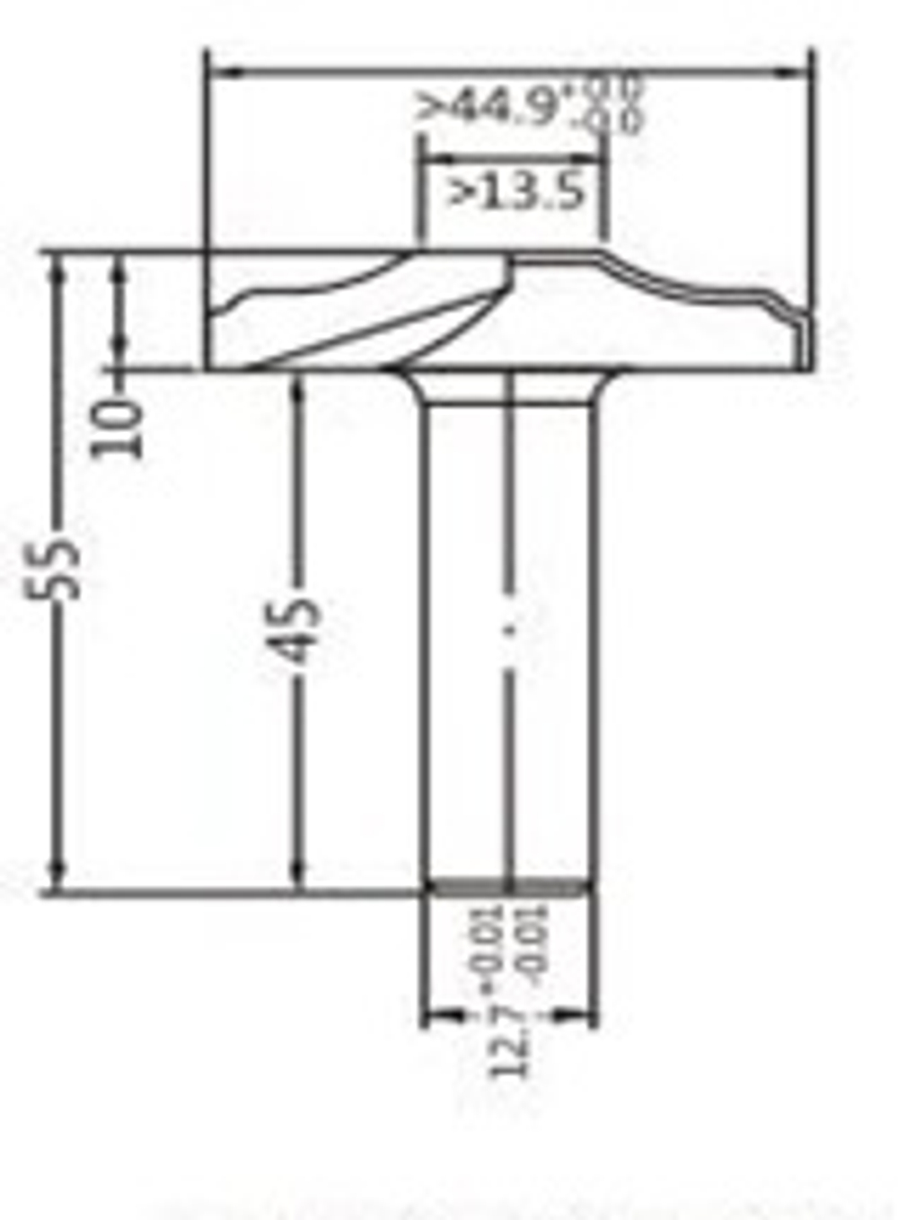 Фреза алмазная филёночная D.44.9x10x55 S.12 Z=2