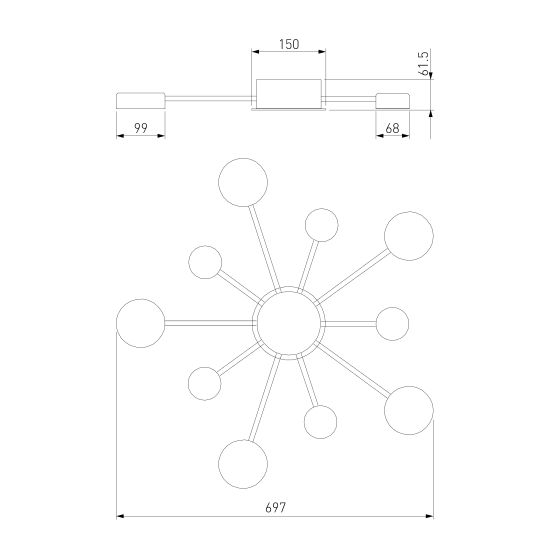 90242/10 / потолочный светильник / хром