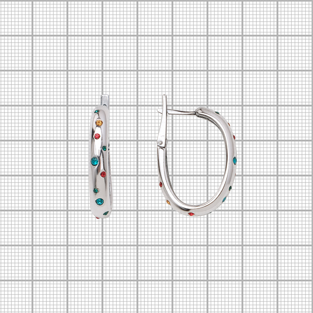 "Монпасье" серьги в серебряном покрытии из коллекции "Молодежная" от Jenavi с английским замком