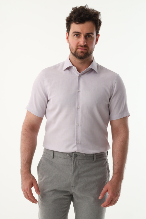 Сорочка мужская VESTER короткий рукав, цвет розовый, хлопок/пэ 72914 33