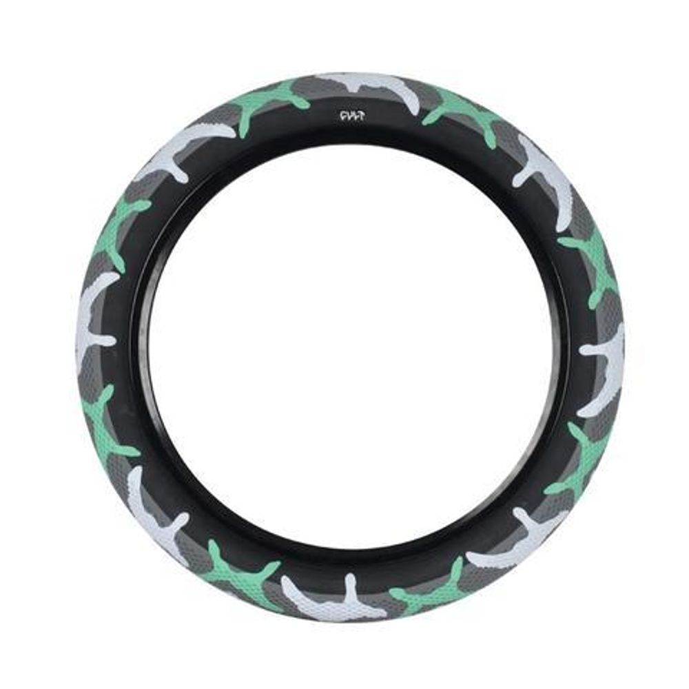 BMX Покрышка Cult 20&quot; X 2.40&quot; CULT X VANS TIRE, TEAL CAMO W/BLACK SIDEWALL, WB.