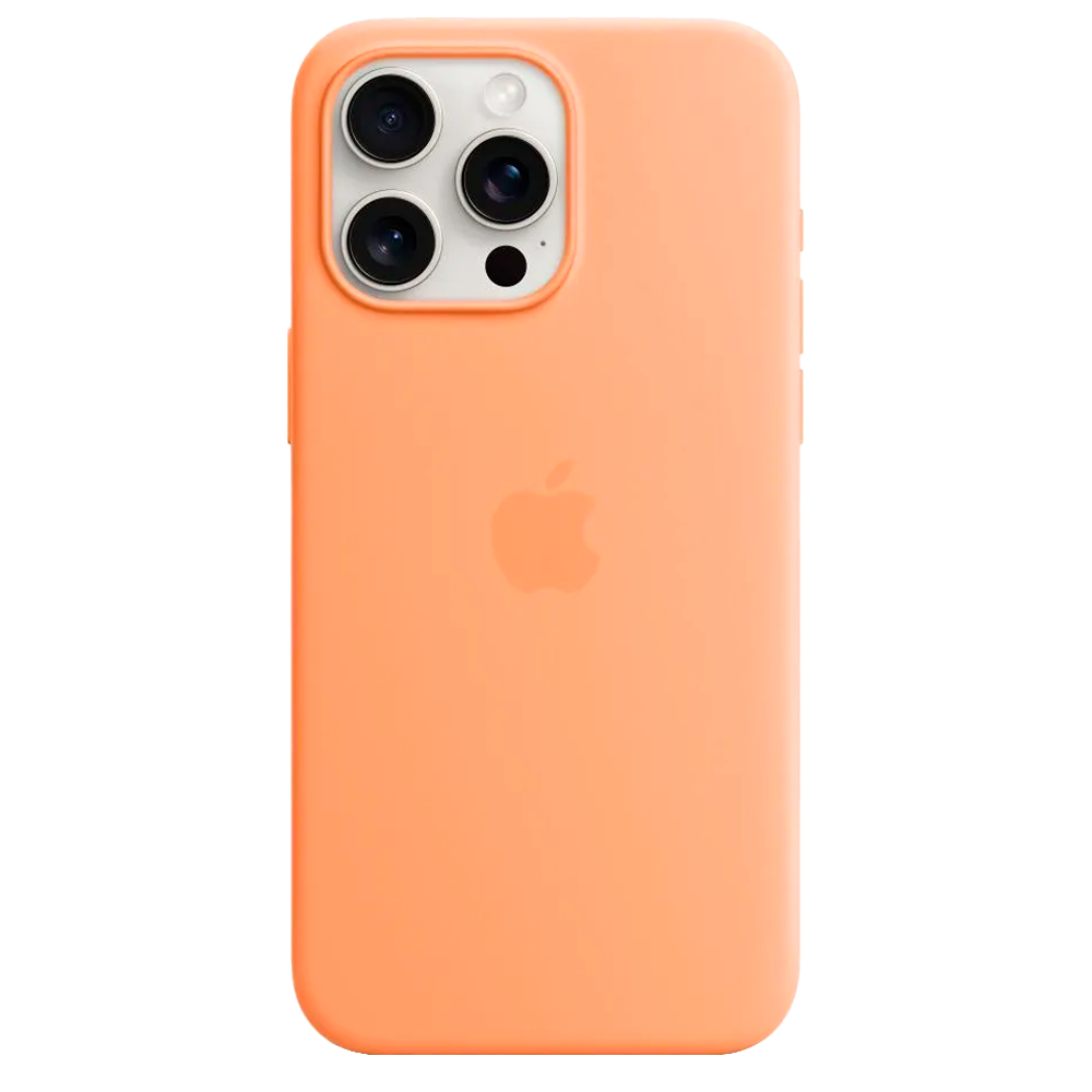 Силиконовый чехол с поддержкой MagSafe Apple Silicone Case для iPhone 15 Pro Max, Orange Sorbet (Апельсиновый сорбет)
