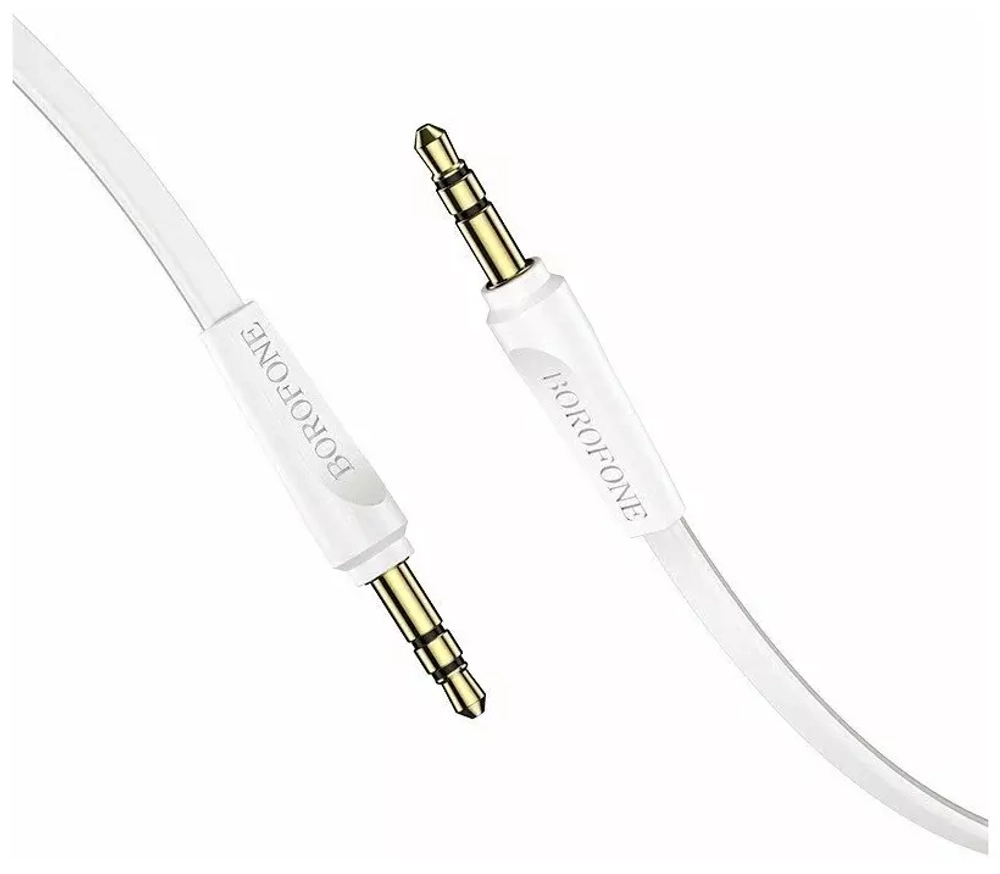 Аудио кабель AUX Borofone BL6 3.5мм jack на 3.5мм jack 1 метр белый
