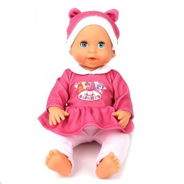 Пупс озвуч Шаинский музыка Светлана 25см, пьет, пис, зак глаза, 30 фраз, 4 акс КАРАПУЗ