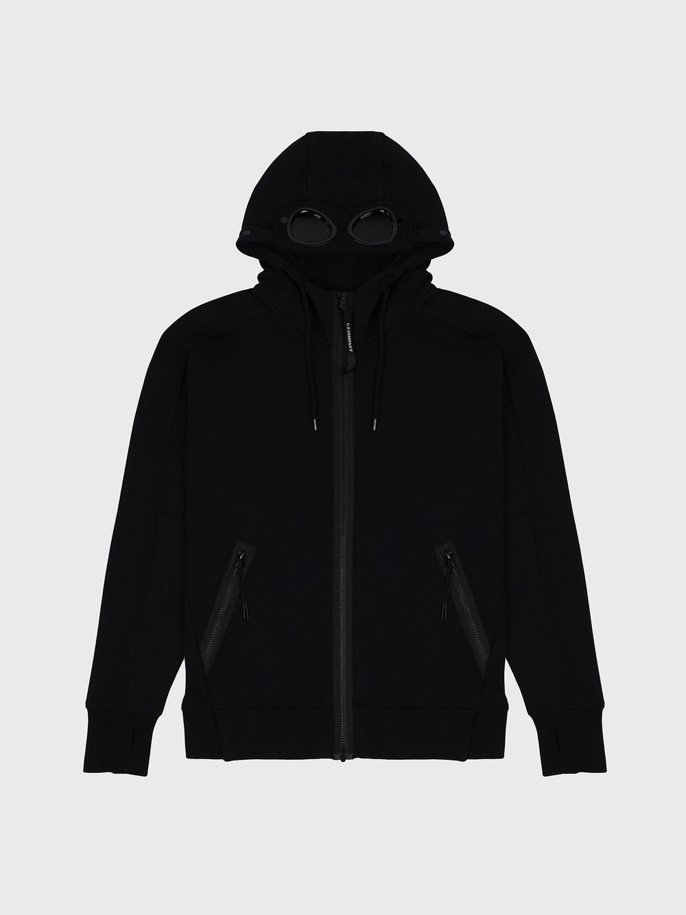 Худи на Молнии C.P. Company Diagonal Raised Goggle Zipped Black