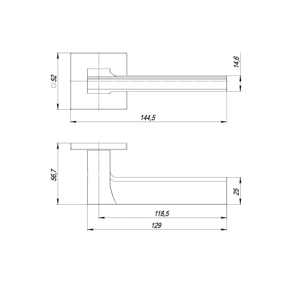Ручка раздельная K.ARC.Q52.BLADE SN-3 матовый никель