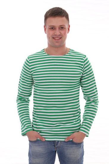 [М] Тельняшка-фуфайка (Великан) ГОСТ (зелёная полоса)