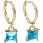 Серьги из гиппоалергенного сплава «ЛАТТИ», аквамарин, цвет серебро и золото, 2,5см