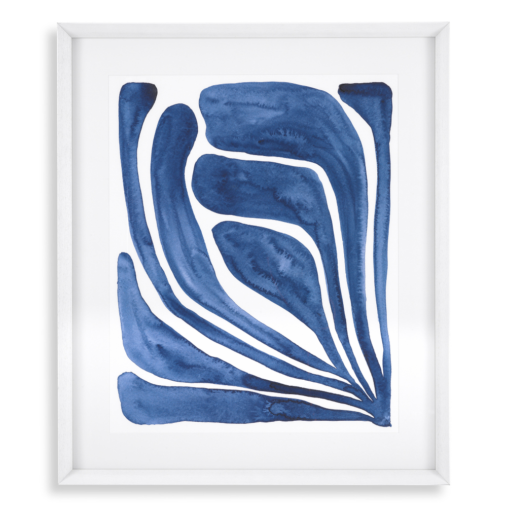 Постер Print Blue stylized leaf set of 2 арт.116654