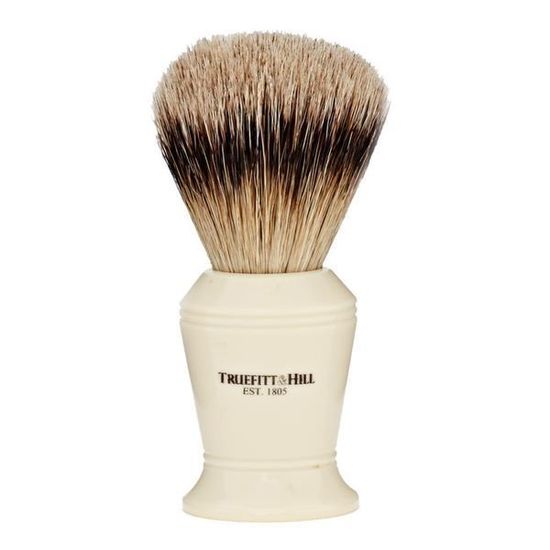 КИСТЬ ДЛЯ БРИТЬЯ ВОРС СЕРЕБРИСТОГО БАРСУКА СЛОНОВАЯ КОСТЬ С СЕРЕБРОМ CARLTON 10 CМ T&H