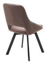 Стул М-City DISAUR Асп (Asp), поворотный на поворотный на 360 градусов, B5 Капучино, Велюр, Черный каркас