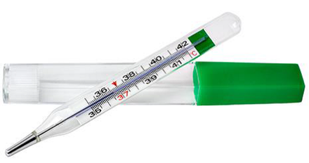 Термометр медицинский максимальный стеклянный "Импэкс-Мед" БЕЗРТУТНЫЙ в пластиковом футляре