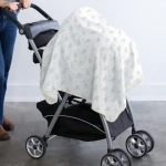 SwaddleDesigns SD-458PY Фланелевая пеленка для новорожденного - Elephant & Chickies, Sterling + Pale Banana