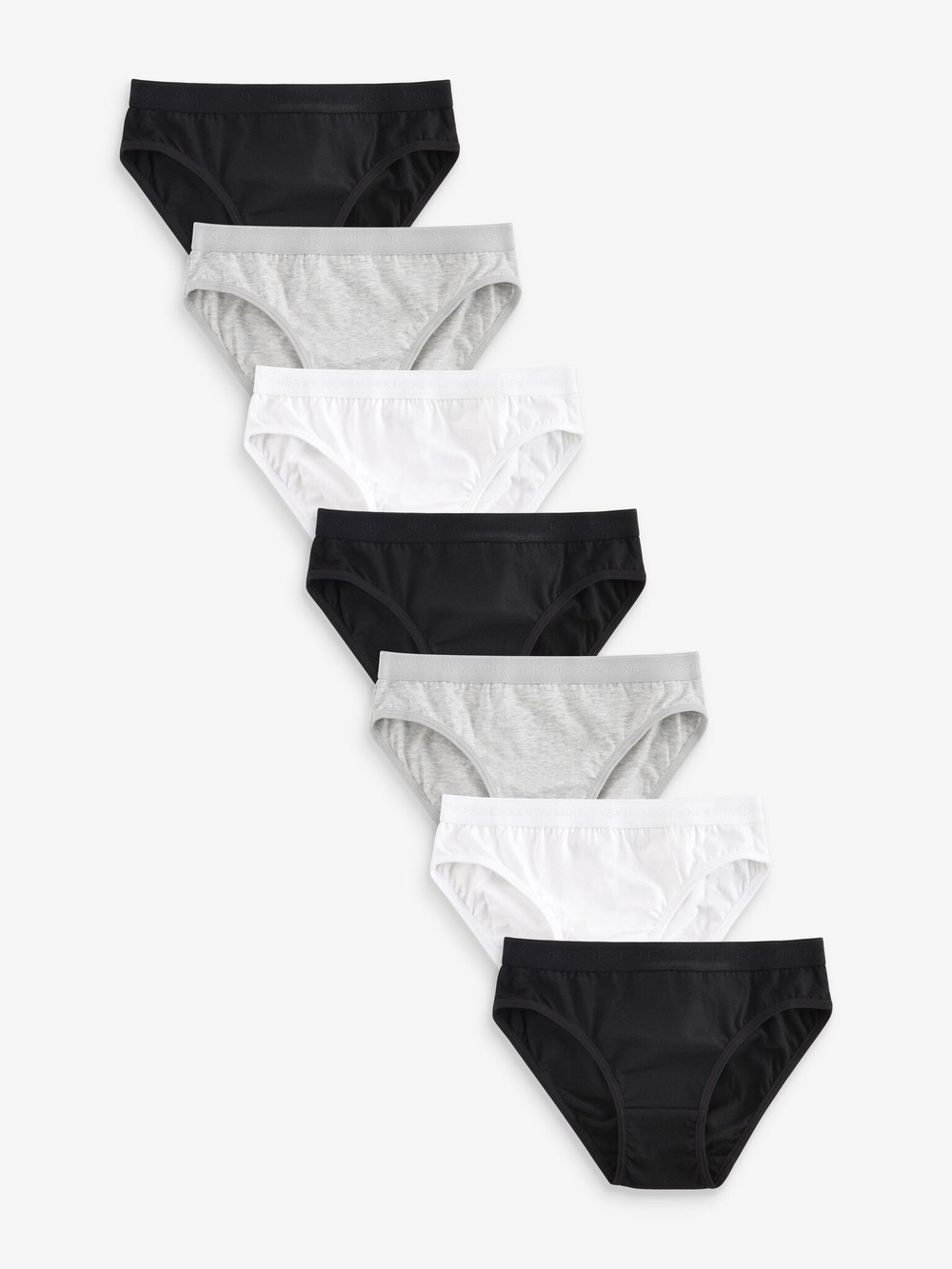 Трусы для девочки Next K90-362, 7 шт., Черный, Серый, Белый
