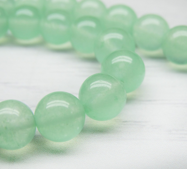 ПК007НН8 Бусины из природного камня кварц (зеленый), размер: 8 мм, 10 шт.