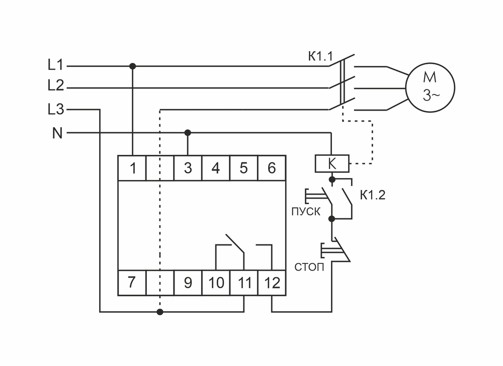 Реле контроля тока PR-617-02 230В 16А 1Z IP20 (диапазон контроля 4-30А) с задержкой отключения, сквозной канал