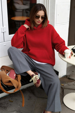 Толстовка женская с капюшоном "Вasic" красный