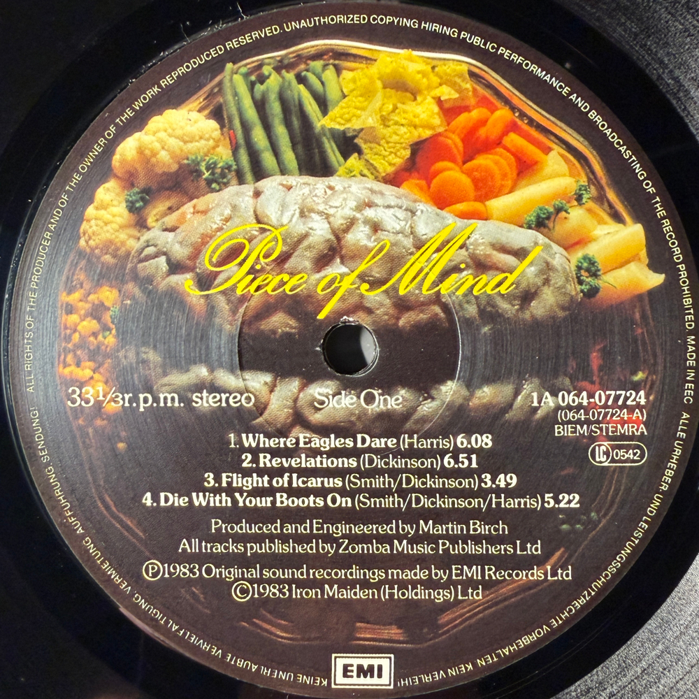 Iron Maiden ‎– Piece Of Mind (Европа 1983г.)