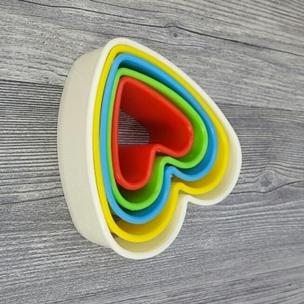 Набор каттеров Сердечки (5шт, разноцветные)