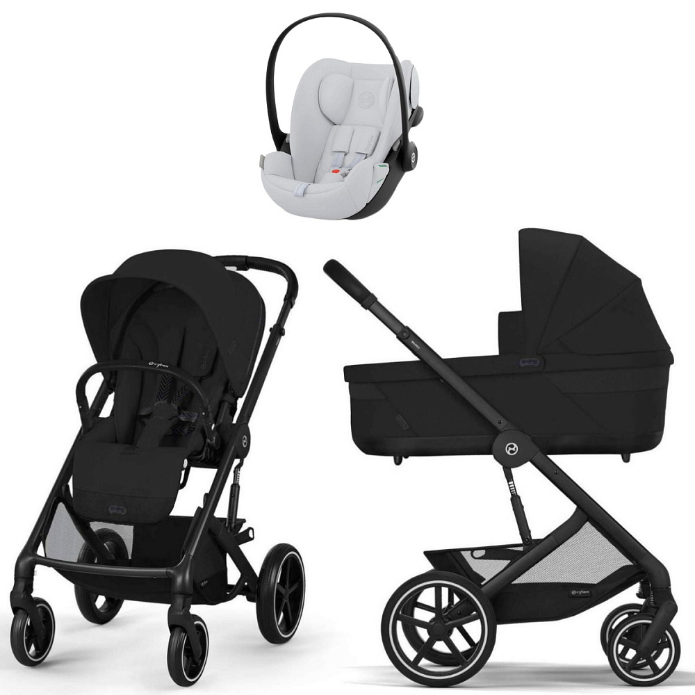 Коляска Cybex Balios S Lux BLK complete Cloud G Fog Grey Base G 4 в 1 Moon Black с дождевиками