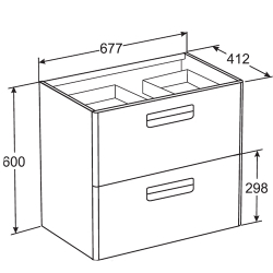 Мебель для ванной Roca The Gap 70x41см. виноград ZRU9302741/327471000 схема