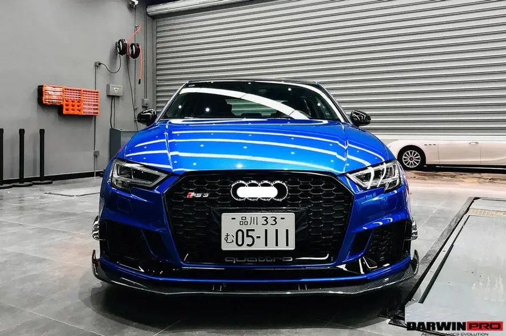 Карбоновая губа переднего бампера для AUDI RS3 2019-2020 Ауди аэродинамический обвес