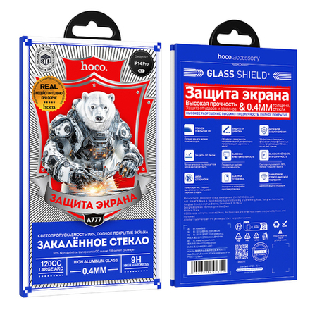 Защитное стекло HOCO HD A777 iPhone 14 Pro (черный)