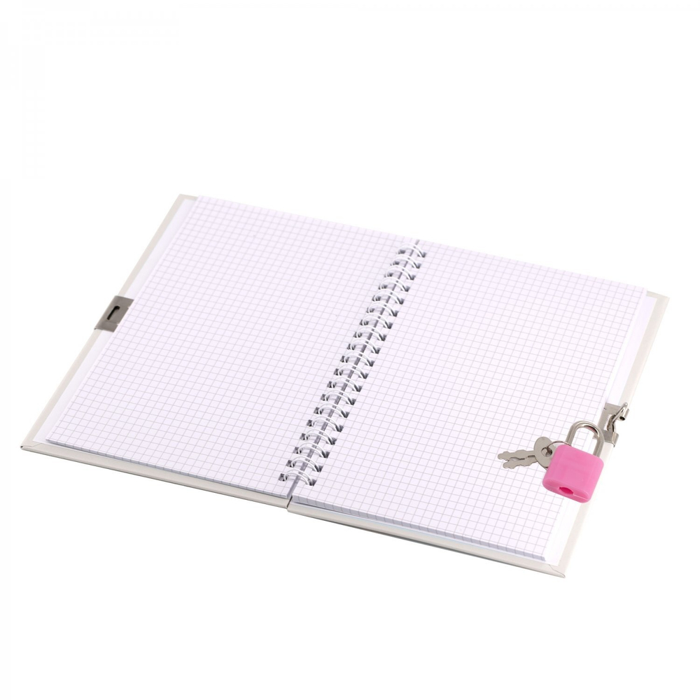 Блокнот 13,0 см * 18,0 см , гребень, Alingar, ламинация, замочек, 45 л., клетка, "Путешествие"