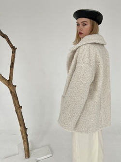 Двусторонняя дубленка из искусственного меха тедди чебурашка, SilverFox (арт. S1183-200)