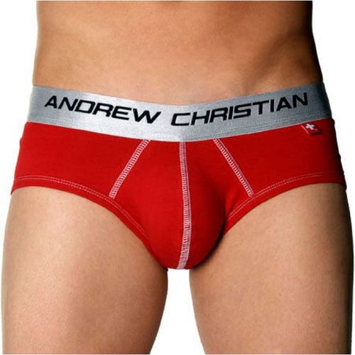 Мужские трусы брифы красные с пуш-ап  Andrew Christian Shock Jock Red