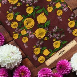 Ткань флис лимоны на ветке