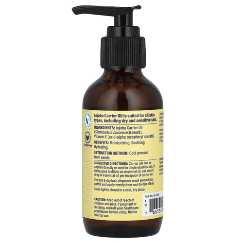 The Vitamin Shoppe, Масло-носитель жожоба с витамином Е, 118 мл (4 жидк. унц.)