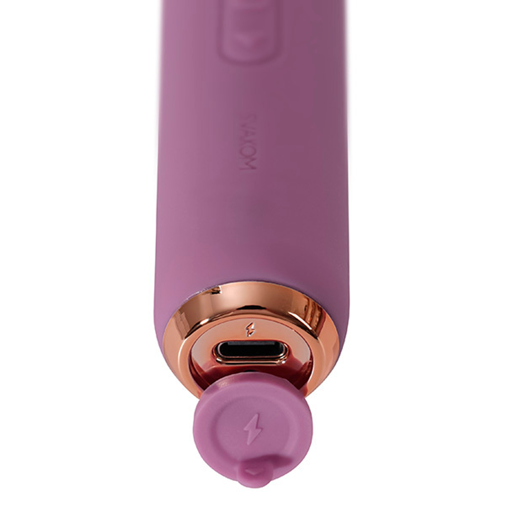 Сиреневый интерактивный мини вибратор-wand 14см Svakom Mini Emma Neo Interactive Compact Wand Vibrator SA299C
