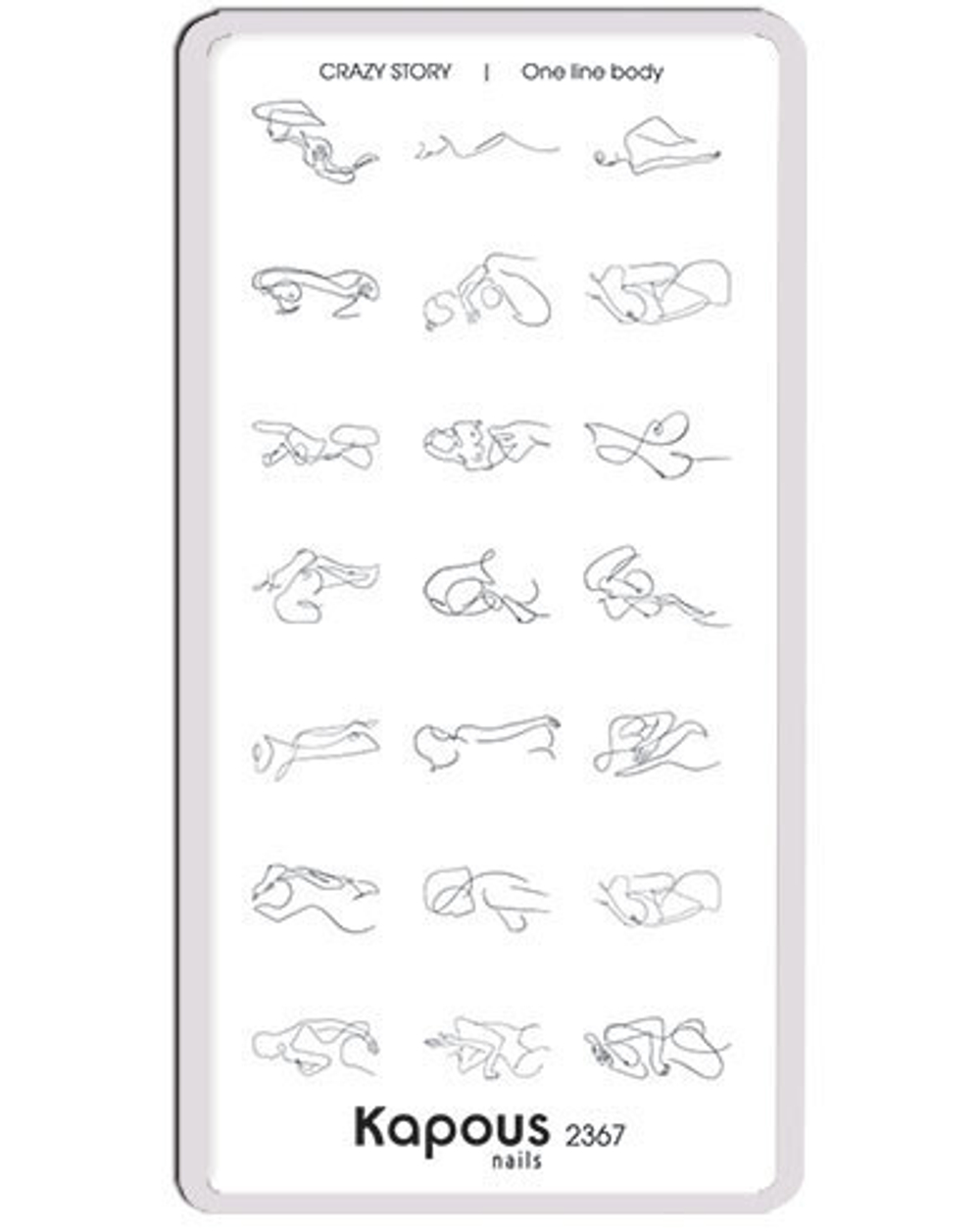 One line body, пластина для стемпинга «Crazy story» Kapous
