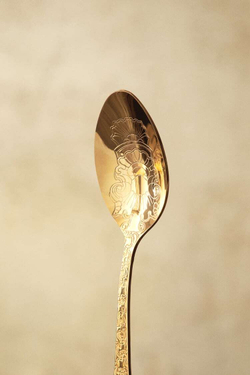 ZARA HOME ЛОЖКА С РЕЛЬЕФНЫМ УЗОРОМ, ЗОЛОТОЙ