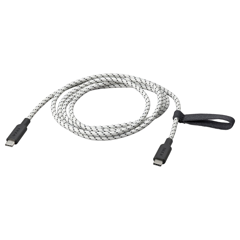 IKEA RUNDHULT  (ИКЕА РУНДХУЛТ)  -  USB-C - USB-C, черный/белый, 1,5 м/100 Вт