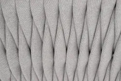 "Монако" кресло плетеное из роупа, каркас алюминий светло-серый (RAL7035) шагрень, роуп светло-серый 40 мм, ткань светло-серая